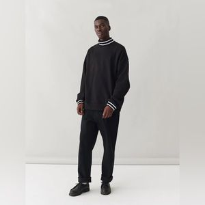 Lazy Oaf Black High Neck / Mock Neck Sweatshirt Mens Large